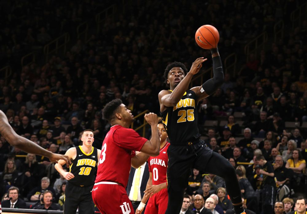 Iowa Hawkeyes forward Tyler Cook (25) against the Indiana Hoosiers Friday, February 22, 2019 at Carver-Hawkeye Arena. (Brian Ray/hawkeyesports.com)