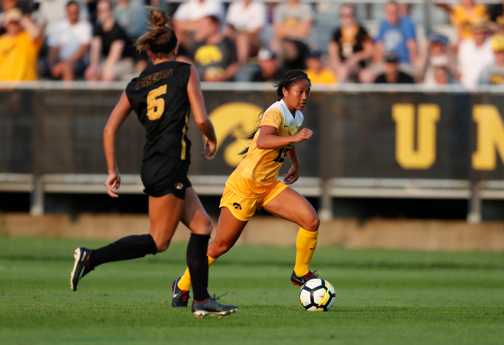 Iowa Hawkeyes Bianca Acuario (13) against the Missouri Tigers Friday, August 17, 2018 at the Iowa Soccer Complex. (Brian Ray/hawkeyesports.com)