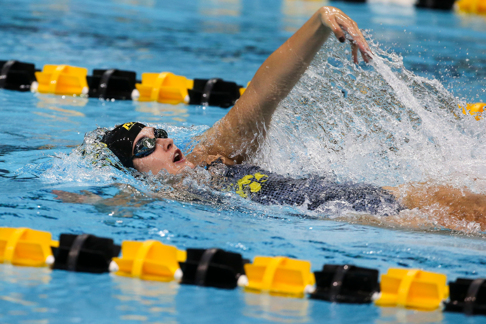 Iowa’s Helen Blumenau during Iowa swim and dive vs Minnesota on Saturday, October 26, 2019 at the Campus Wellness and Recreation Center. (Lily Smith/hawkeyesports.com)