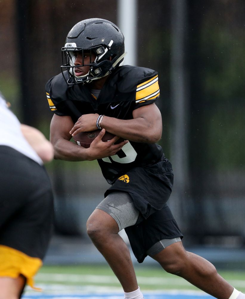 Iowa Hawkeyes running back Tyler Goodson (15) during practice Monday, December 23, 2019 at Mesa College in San Diego. (Brian Ray/hawkeyesports.com)