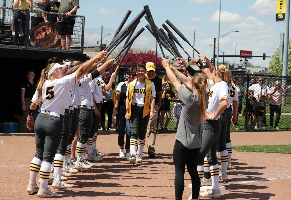 Iowa Hawkeyes Mallory Kilian (11) during senior day festivities following their game against the Ohio State Buckeyes Sunday, May 5, 2019 at Pearl Field. (Brian Ray/hawkeyesports.com)ic