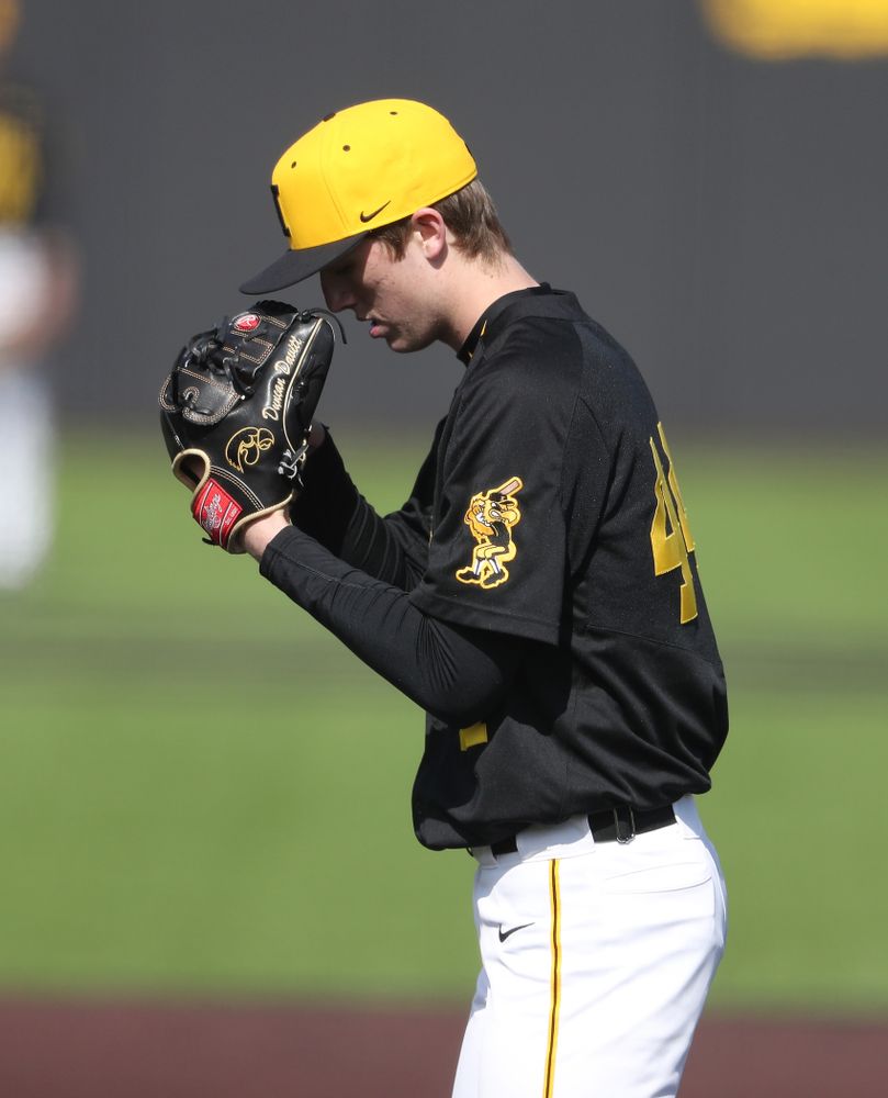 Iowa Hawkeyes Duncan Davitt (44) against California State Northridge Sunday, March 17, 2019 at Duane Banks Field. (Brian Ray/hawkeyesports.com)