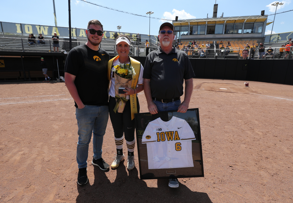 Iowa Hawkeyes Erin Riding (6) during senior day festivities following their game against the Ohio State Buckeyes Sunday, May 5, 2019 at Pearl Field. (Brian Ray/hawkeyesports.com)ic