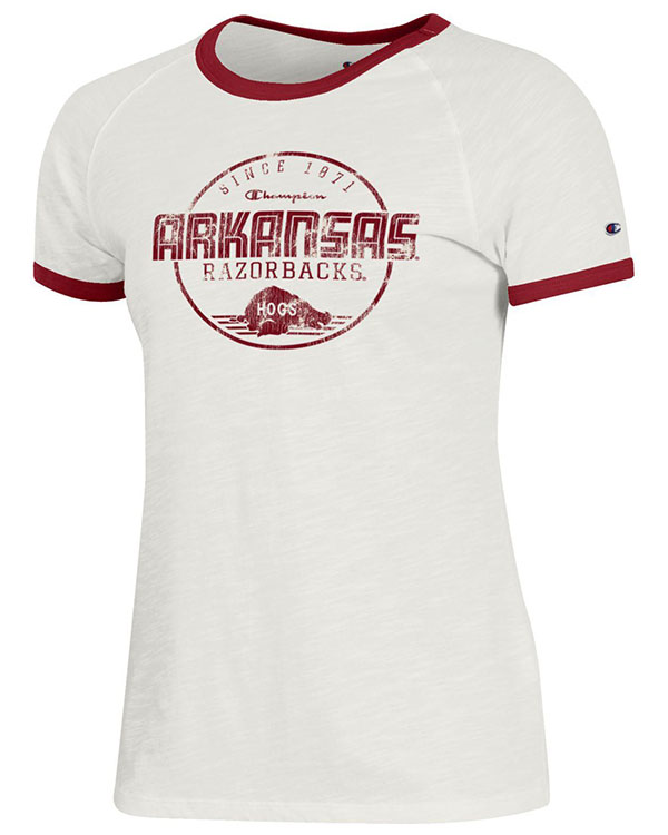 Arkansas Razorbacks Champion Women S Rochester Slub Rin Cardinal