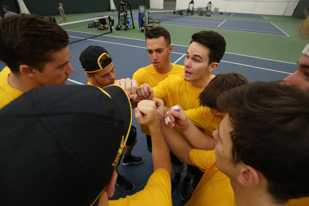 Jonas Larsen against the Butler Bulldogs Sunday, January 27, 2019 at the Hawkeye Tennis and Recreation Complex. (Brian Ray/hawkeyesports.com)