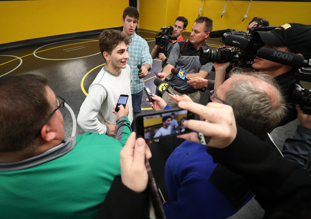 Iowa Hawkeyes 133 pounder Austin DeSanto during the team's annual media day Monday, November 5, 2018 at Carver-Hawkeye Arena. (Brian Ray/hawkeyesports.com)