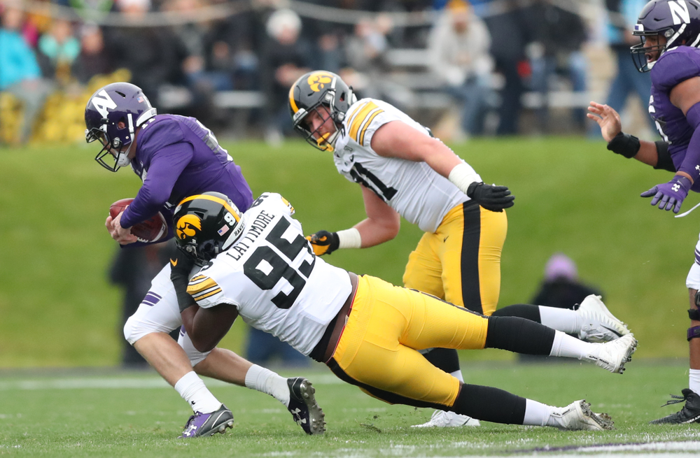 Iowa Hawkeyes defensive lineman Cedrick Lattimore (95) against the Northwestern Wildcats Saturday, September 28, 2019 at Kinnick Stadium. (Max Allen/hawkeyesports.com)