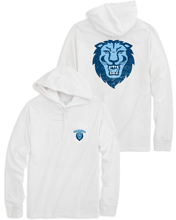 Columbia Lions Southern Tide Long Sleeve Distressed Gameday Hoodie T Shirt The Columbia Lions Fan Shop Official Online Store Of The Columbia Lions