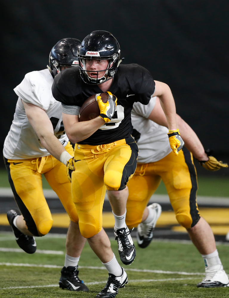 Iowa Hawkeyes wide receiver Max Cooper (19) Wednesday, April 4, 2018 at the Hansen Football Performance Center. (Brian Ray/hawkeyesports.com)