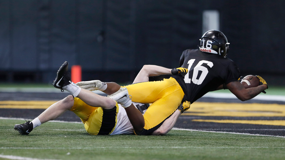Kyshaun Bryan -- University of Iowa spring football practice No. 6 on March 31, 2018, in Iowa City, Iowa. (Darren Miller/hawkeyesports.com)