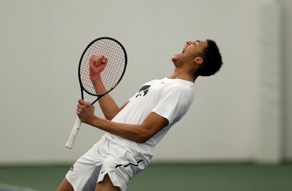 against Cornell Sunday, March 8, 2020 at the Hawkeye Tennis and Recreation Center. (Brian Ray/hawkeyesports.com)