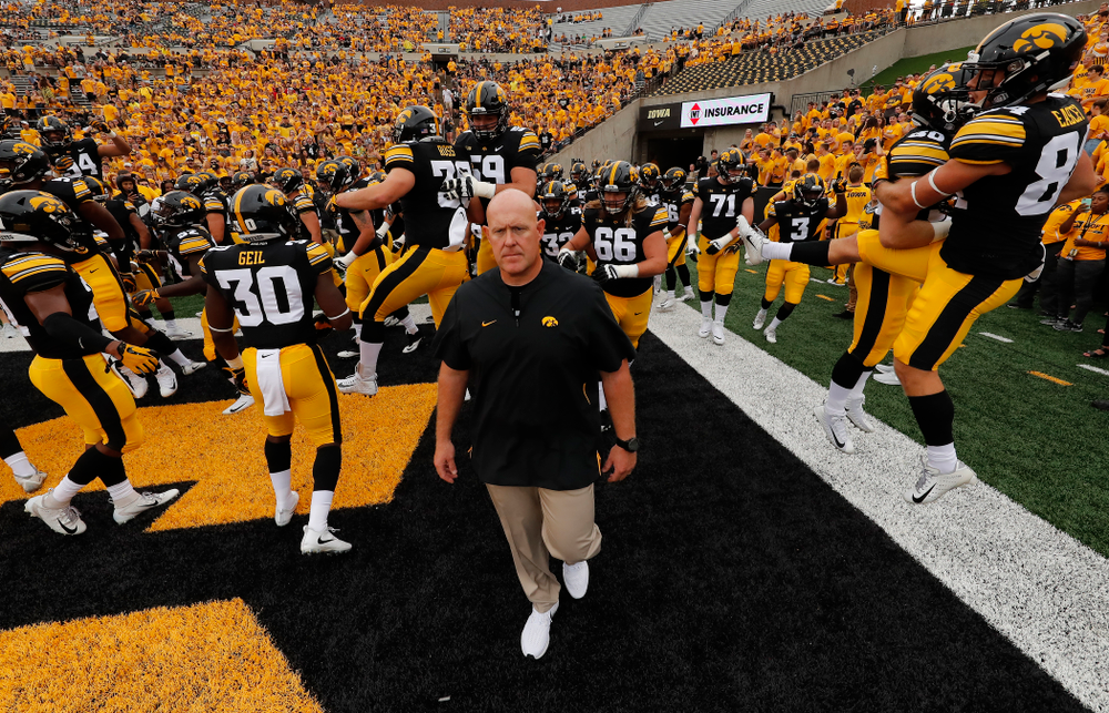 Iowa Hawkeyes strength coach Chris Doyle against the Northern Illinois Huskies Saturday, September 1, 2018 at Kinnick Stadium. (Brian Ray/hawkeyesports.com)