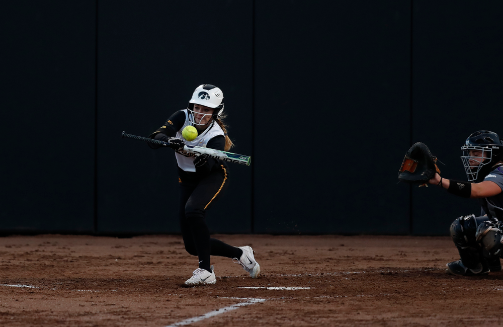Iowa Hawkeyes infielder Aralee Bogar (2) against Western Illinois Tuesday, April 17, 2018 at Bob Pearl Field. (Brian Ray/hawkeyesports.com)