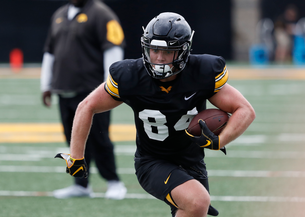 Iowa Hawkeyes wide receiver Nick Easley (84) during practice No. 4 of Fall Camp Monday, August 6, 2018 at the Hansen Football Performance Center. (Brian Ray/hawkeyesports.com)