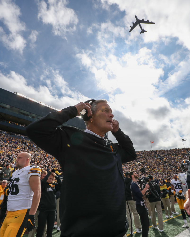 Iowa Hawkeyes head coach Kirk Ferentz against the Michigan Wolverines Saturday, October 5, 2019 at Michigan Stadium in Ann Arbor, MI. (Brian Ray/hawkeyesports.com)