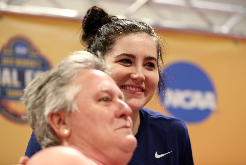 Iowa Hawkeyes forward Megan Gustafson (10) signs autographs with the other WBCA All Americans at the Tourney Town Fan Fest Friday, April 5, 2019 at the Tampa Convention Center in Tampa, FL. (Brian Ray/hawkeyesports.com)