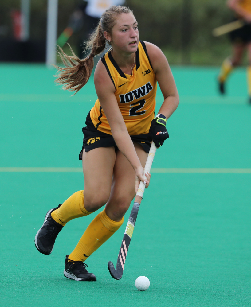 Iowa Hawkeyes defenseman Emily Deuell (2) during an exhibition game against Northwestern Saturday, August 24, 2019 at Grant Field. (Brian Ray/hawkeyesports.com)