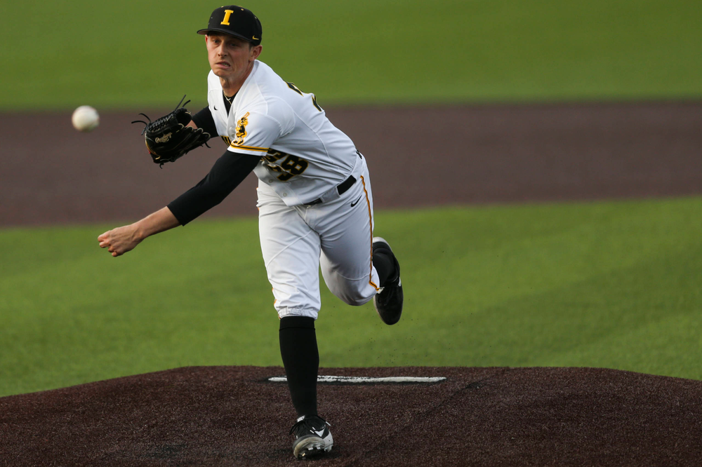 Iowa pitcher Trenton Wallace at baseball vs Milwaukee on Tuesday, April 23, 2019 at Duane Banks Field. (Lily Smith/hawkeyesports.com)