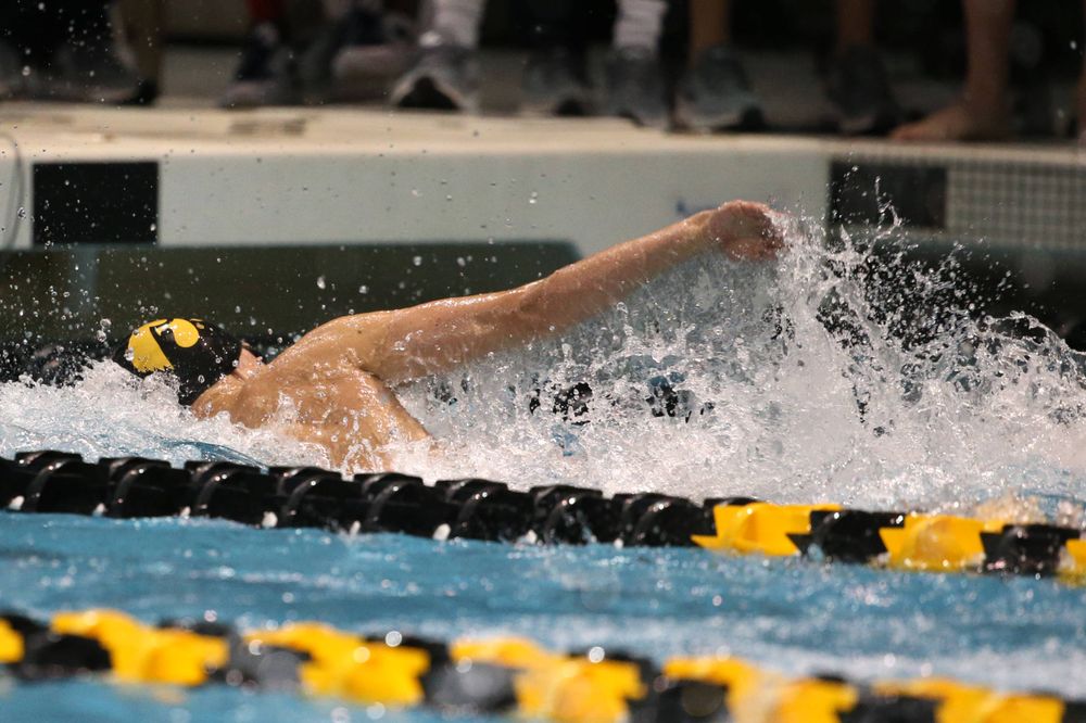 The Iowa A team competes in the 800-yard freestyle relay at the 2019 Big Ten Swimming and Diving meet Wednesday, February 27, 2019 at the Campus Wellness and Recreation Center. (Lily Smith/hawkeyesports.com)