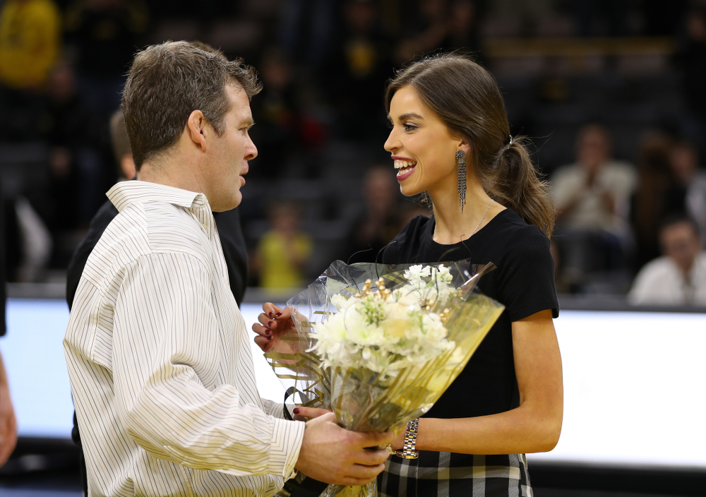 Iowa senior manager Elise Owens against the Indiana Hoosiers Friday, February 15, 2019 at Carver-Hawkeye Arena. (Brian Ray/hawkeyesports.com)
