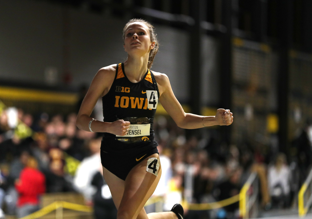 Iowa's Payton Wensel runs the 600 meter premier during the 2019 Larry Wieczorek Invitational Friday, January 18, 2019 at the Hawkeye Tennis and Recreation Center. (Brian Ray/hawkeyesports.com)