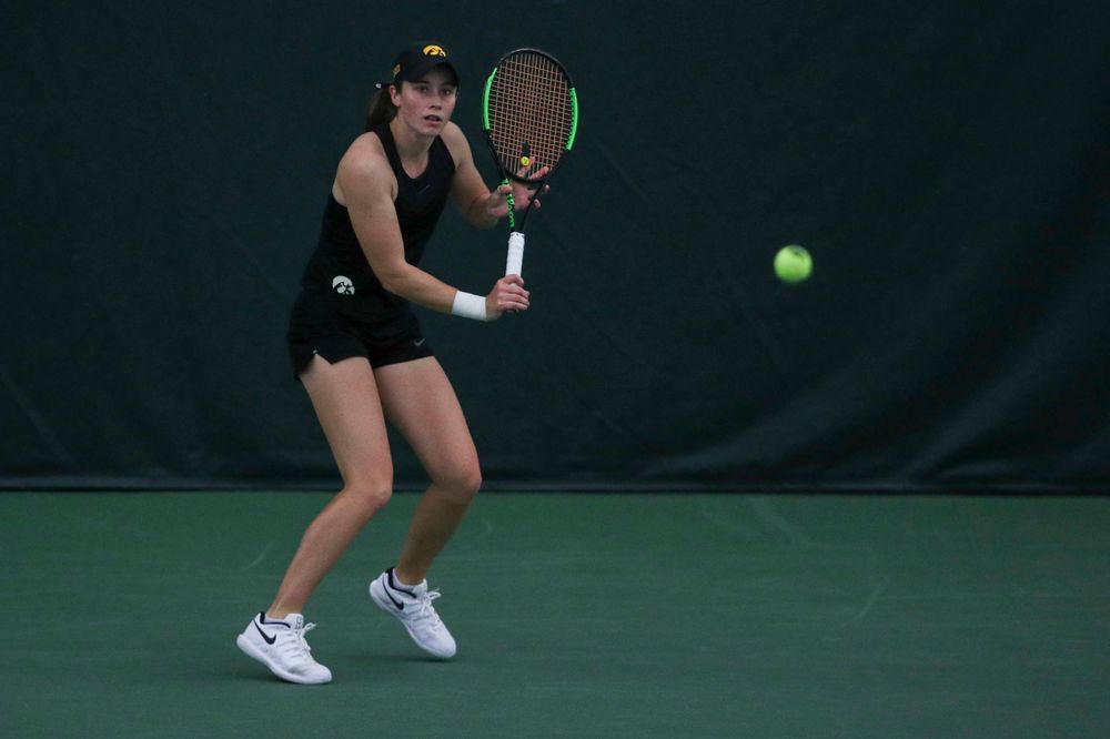 IowaÕs Elise Van Heuvelen Treadwell at womenÕs tennis senior day vs Nebraska on Saturday, April 13, 2019 at the Hawkeye Tennis and Recreation Complex. (Lily Smith/hawkeyesports.com)