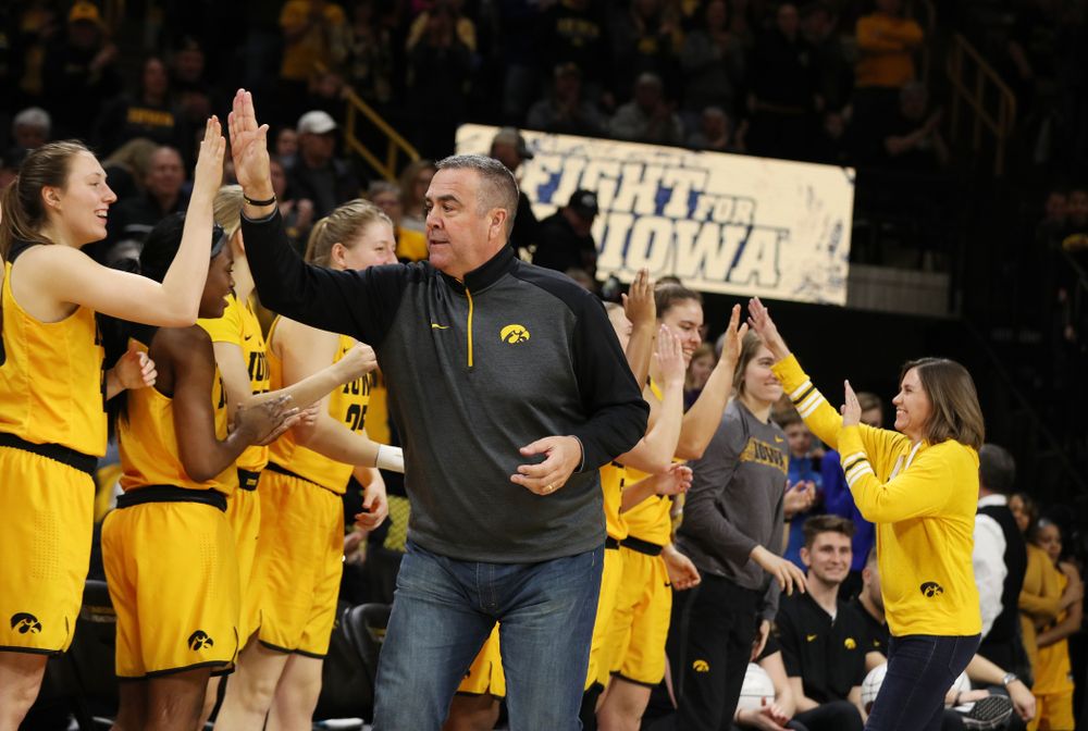 The parents of Hannah Stewart during senior day ceremonies following their game against the Northwestern Wildcats Sunday, March 3, 2019 at Carver-Hawkeye Arena. (Brian Ray/hawkeyesports.com)