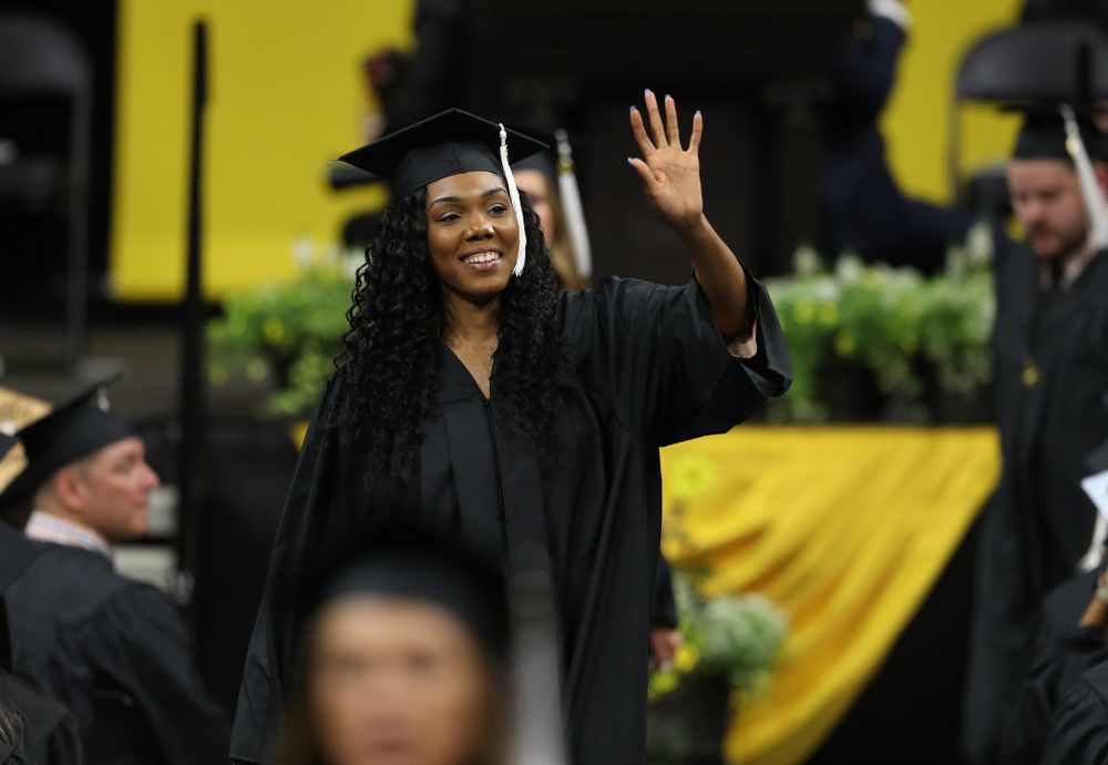Iowa VolleyballÕs Taylor Lewis during the College of Liberal Arts and Sciences spring commencement Saturday, May 11, 2019 at Carver-Hawkeye Arena. (Brian Ray/hawkeyesports.com)