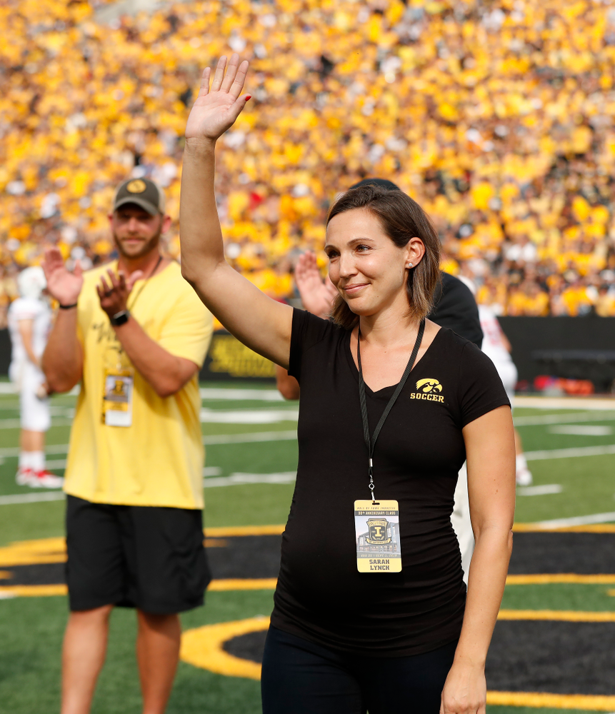 2018 Iowa Athletics Hall of Fame inductee Sarah Lynch Saturday, September 1, 2018 at Kinnick Stadium. (Brian Ray/hawkeyesports.com)