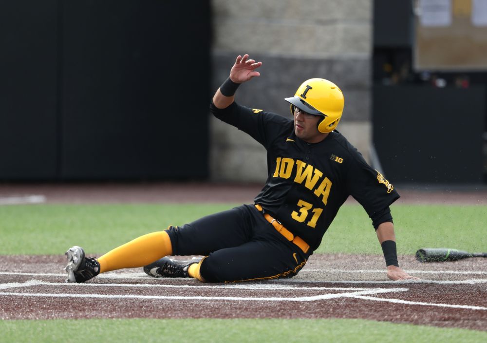 Iowa Hawkeyes infielder Matthew Sosa (31) against Simpson College Tuesday, March 19, 2019 at Duane Banks Field. (Brian Ray/hawkeyesports.com)
