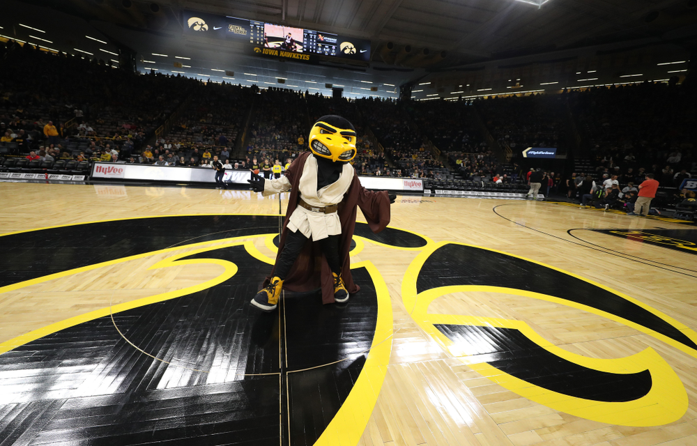 Jedi Herky against the Ohio State Buckeyes Saturday, January 12, 2019 at Carver-Hawkeye Arena. (Brian Ray/hawkeyesports.com)