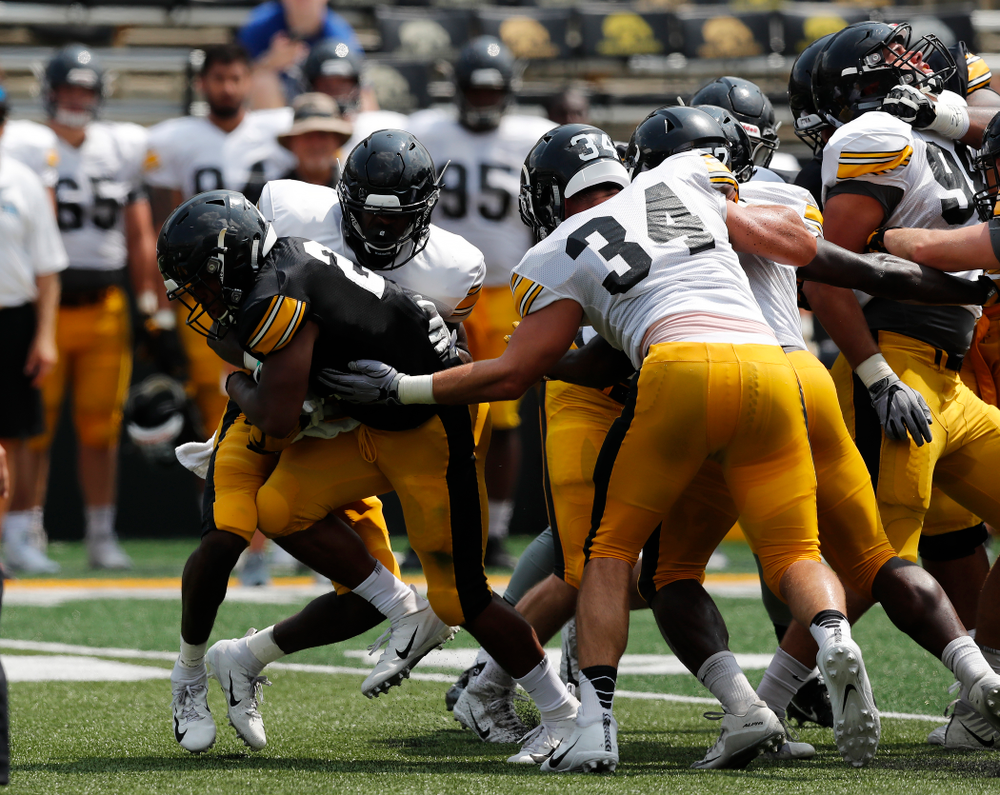 Iowa Hawkeyes running back Ivory Kelly-Martin (21) during Kids Day Saturday, August 11, 2018 at Kinnick Stadium. (Brian Ray/hawkeyesports.com)