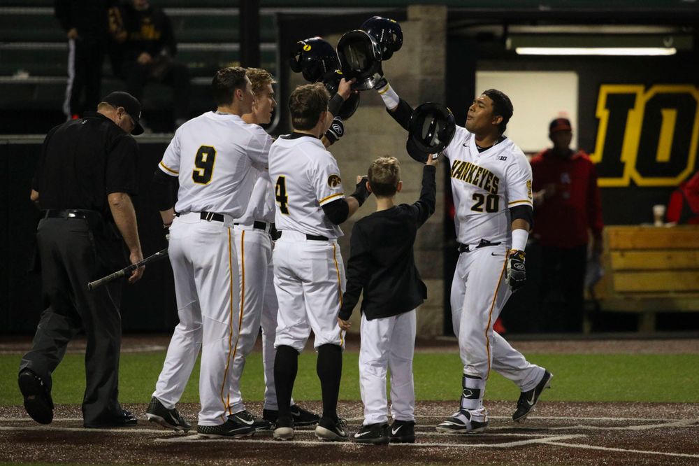 Iowa infielder Izaya Fullard (20) at game 1 vs Rutgers on Friday, April 5, 2019 at Duane Banks Field. (Lily Smith/hawkeyesports.com)