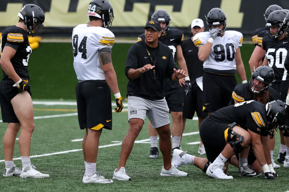 LeVar Woods during practice No. 4 of Fall Camp Monday, August 6, 2018 at the Hansen Football Performance Center. (Brian Ray/hawkeyesports.com)