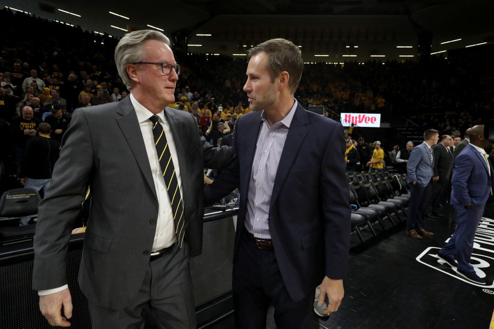 Iowa Hawkeyes head coach Fran McCaffery and Nebraska Head Coach Fred Hoiberg Saturday, February 8, 2020 at Carver-Hawkeye Arena. (Brian Ray/hawkeyesports.com)