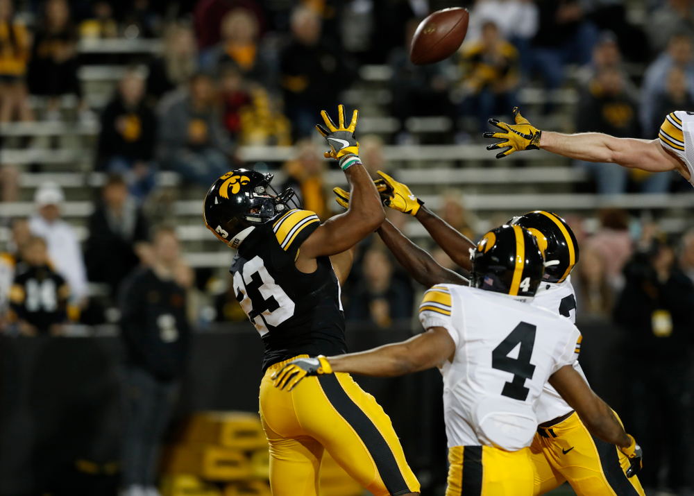 Iowa Hawkeyes wide receiver Dominique Dafney (23) during their final spring practice Friday, April 20, 2018 at Kinnick Stadium. (Brian Ray/hawkeyesports.com)