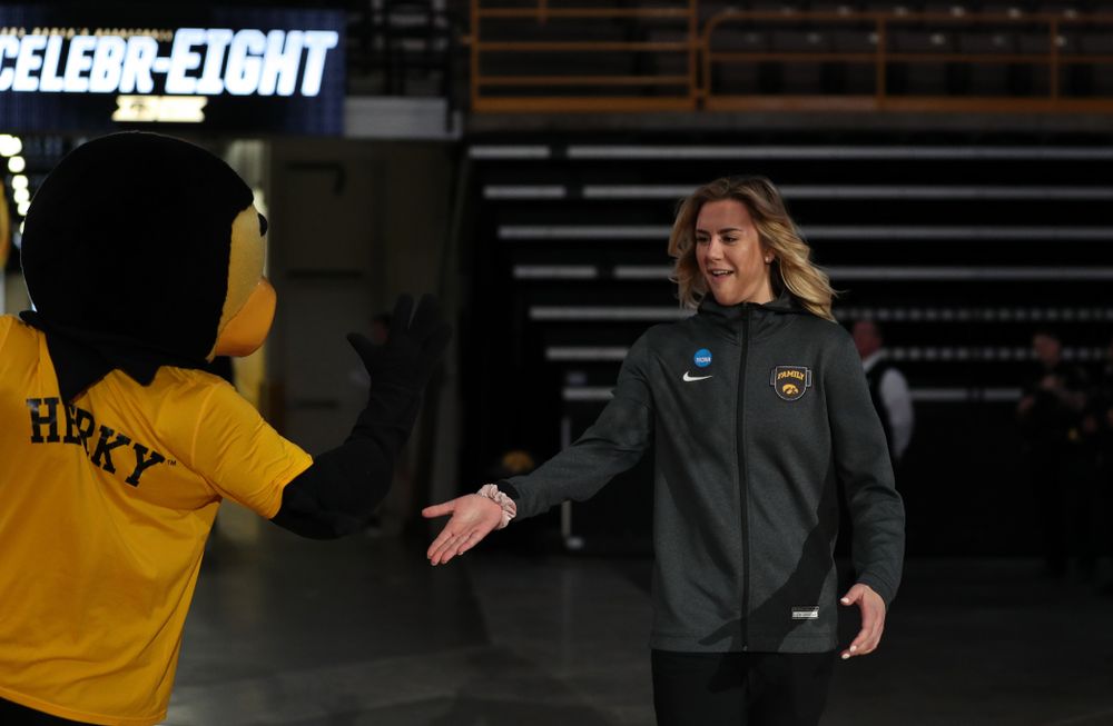 Iowa Hawkeyes forward Hannah Stewart (21) during the teamÕs Celebr-Eight event Wednesday, April 24, 2019 at Carver-Hawkeye Arena. (Brian Ray/hawkeyesports.com)