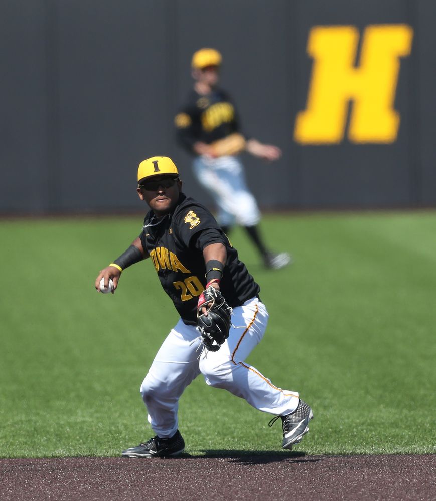 Iowa Hawkeyes Izaya Fullard (20) during game two against UC Irvine Saturday, May 4, 2019 at Duane Banks Field. (Brian Ray/hawkeyesports.com)