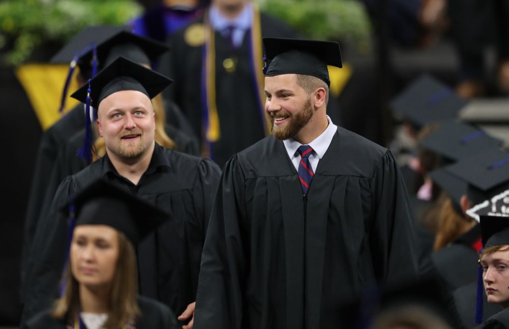 Hawkeye FootballÕs Brady Ross and Jackson Subbert during the Tippie College of Business spring commencement Saturday, May 11, 2019 at Carver-Hawkeye Arena. (Brian Ray/hawkeyesports.com)