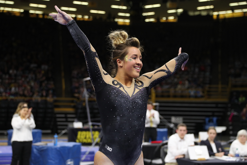 Iowa's Maddie Kampschroeder competes on the beam during their meet against Southeast Missouri State Friday, January 11, 2019 at Carver-Hawkeye Arena. (Brian Ray/hawkeyesports.com)