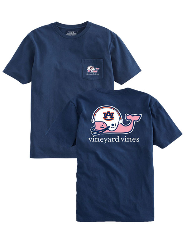 Auburn Tigers Men S Vineyard Vines Whale With Auburn Helmet Pocket