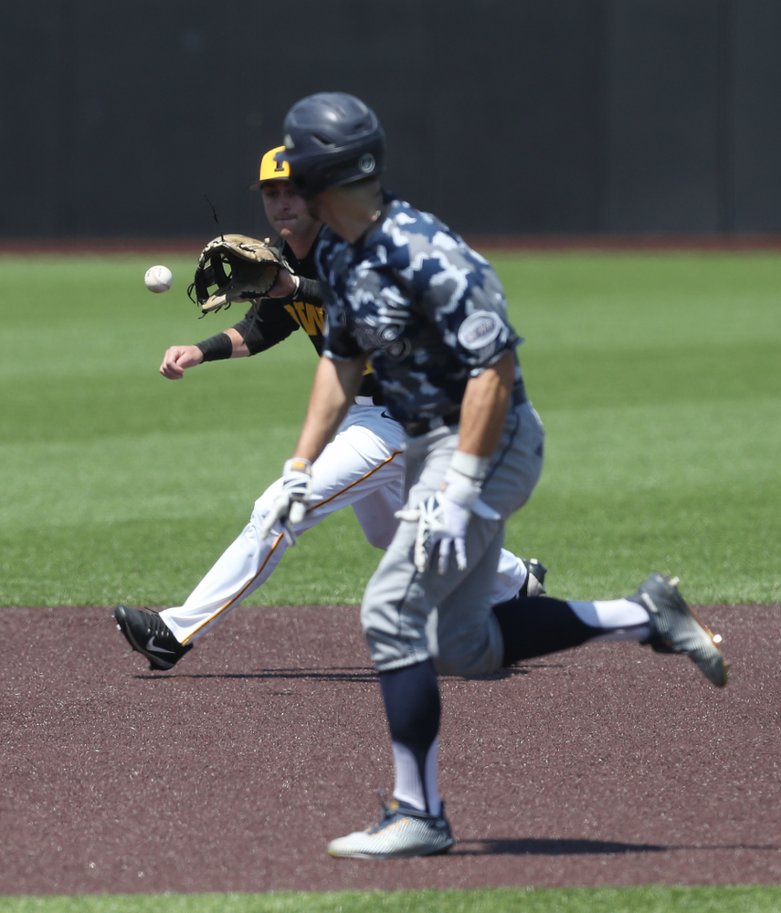 Iowa Hawkeyes Tanner Wetrich (16) during game two against UC Irvine Saturday, May 4, 2019 at Duane Banks Field. (Brian Ray/hawkeyesports.com)