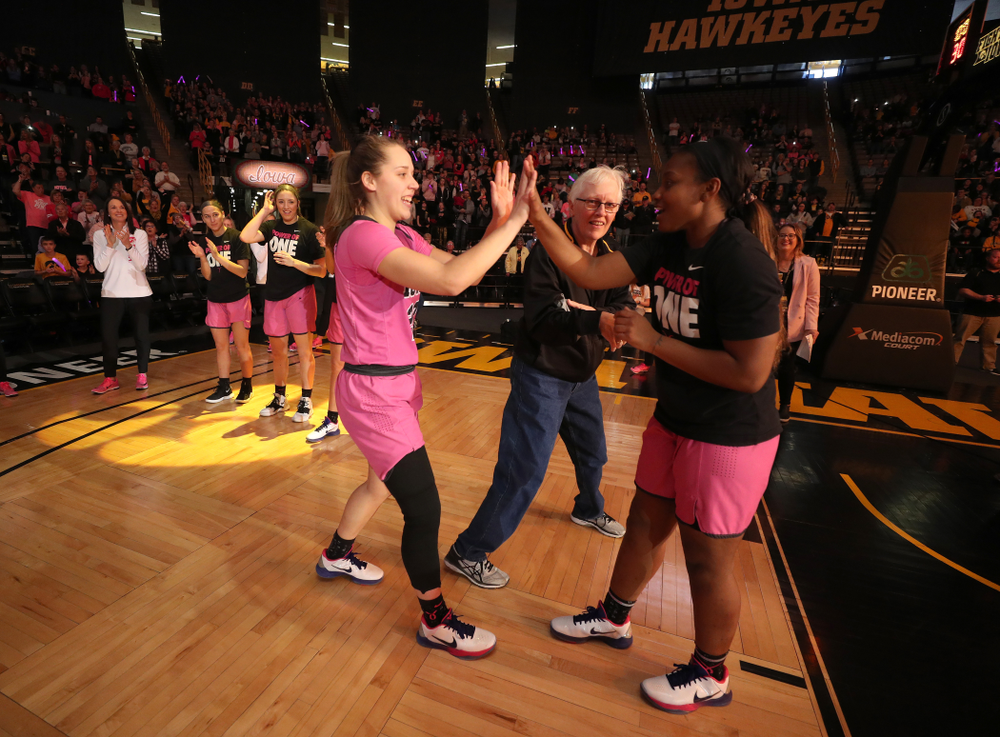 Iowa Hawkeyes guard Kathleen Doyle (22) against the Wisconsin Badgers Sunday, February 16, 2020 at Carver-Hawkeye Arena. (Brian Ray/hawkeyesports.com)