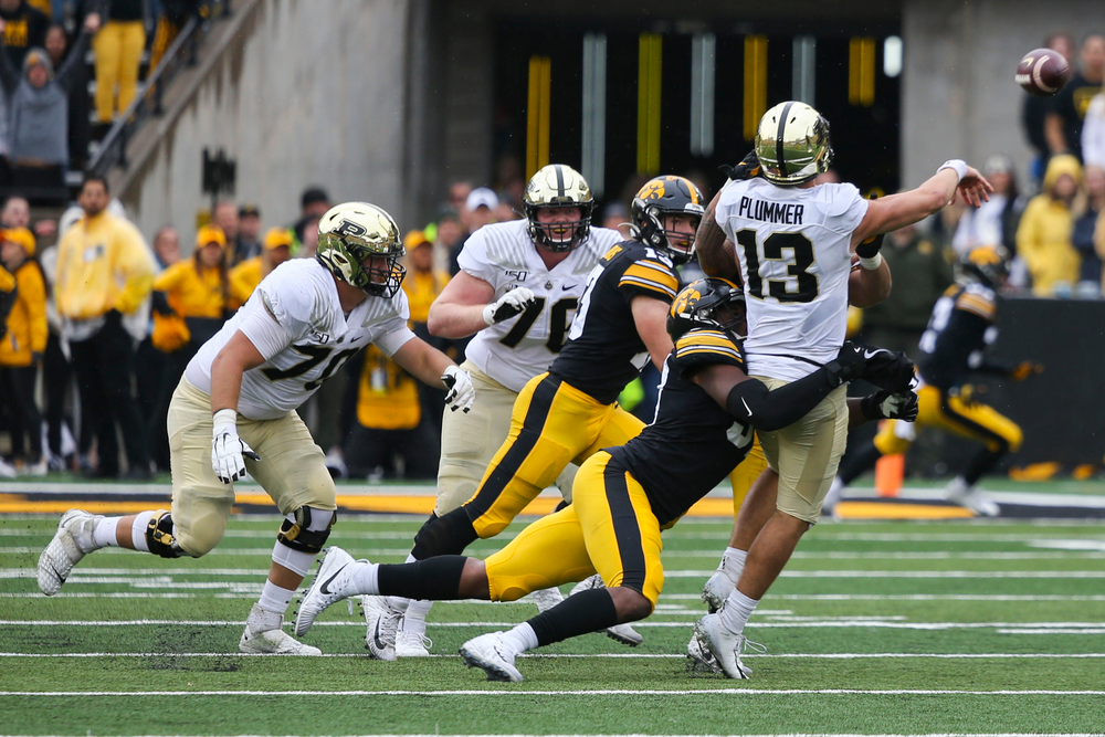 Iowa Hawkeyes defensive end Chauncey Golston (57) during Iowa football vs Purdue on Saturday, October 19, 2019 at Kinnick Stadium. (Lily Smith/hawkeyesports.com)