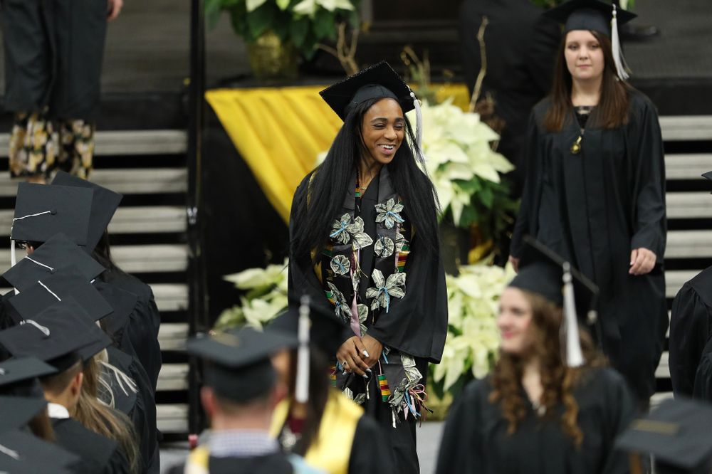 Iowa Track's Briana Guillory during the Fall Commencement Ceremony Saturday, December 15, 2018 at Carver-Hawkeye Arena. (Brian Ray/hawkeyesports.com)