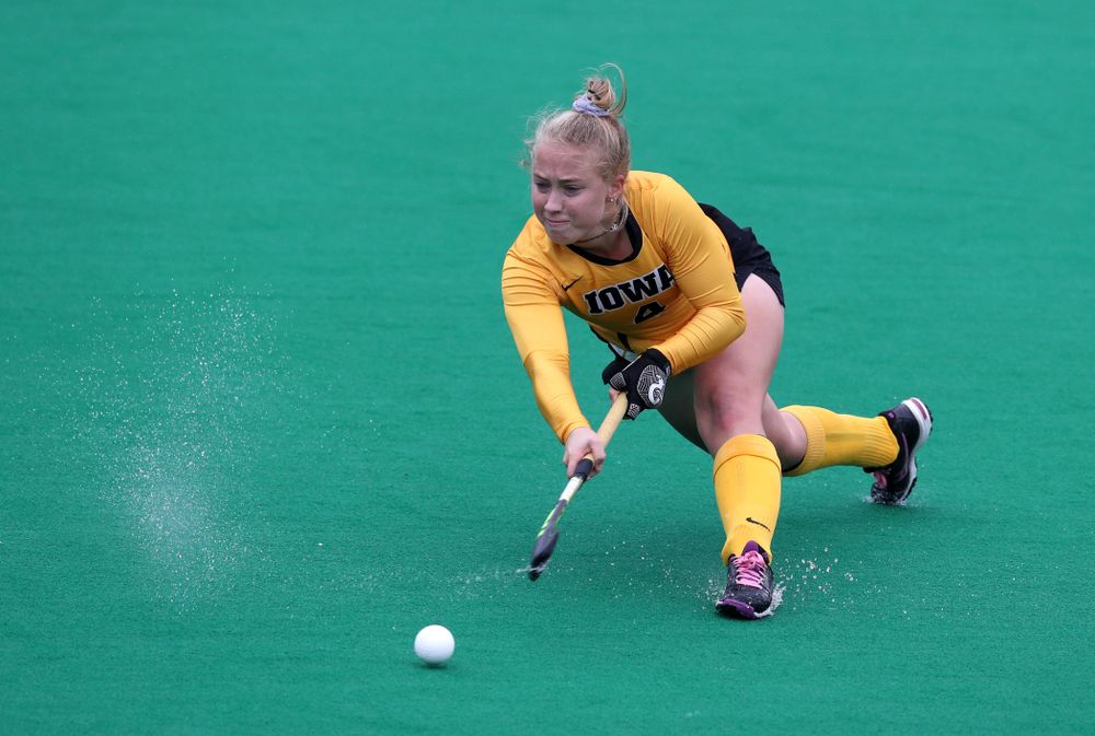 Iowa Hawkeyes Makenna Grewe (4) against Maryland during the championship game of the Big Ten Tournament Sunday, November 4, 2018 at Lakeside Field in Evanston, Ill. (Brian Ray/hawkeyesports.com)