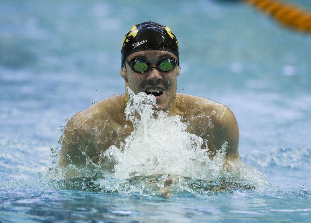 Iowa's Daniel Swanepoel swims the 200 yard Individual Medley Thursday, November 15, 2018 during the 2018 Hawkeye Invitational at the Campus Recreation and Wellness Center. (Brian Ray/hawkeyesports.com)