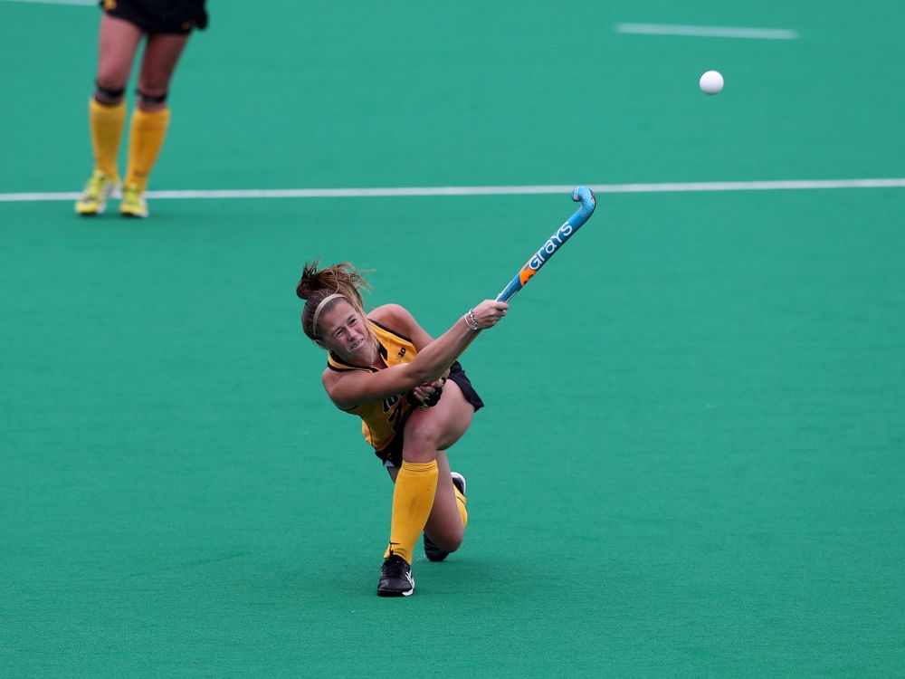 Iowa Hawkeyes Sophie Sunderland (20) against Maryland during the championship game of the Big Ten Tournament Sunday, November 4, 2018 at Lakeside Field in Evanston, Ill. (Brian Ray/hawkeyesports.com)
