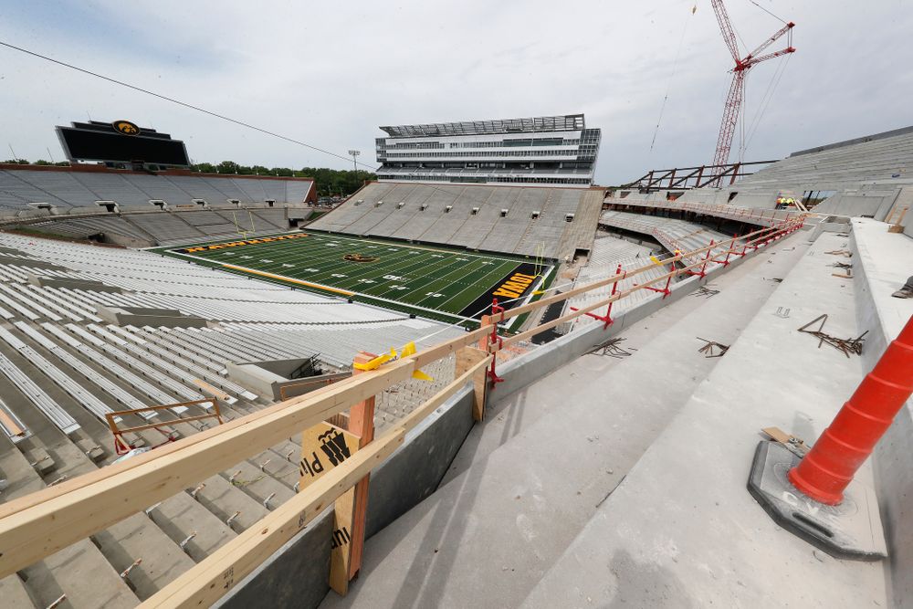The view from the northeast corner of the lower premium seating area of the third deck in the new north end zone Wednesday, June 6, 2018 at Kinnick Stadium. (Brian Ray/hawkeyesports.com)