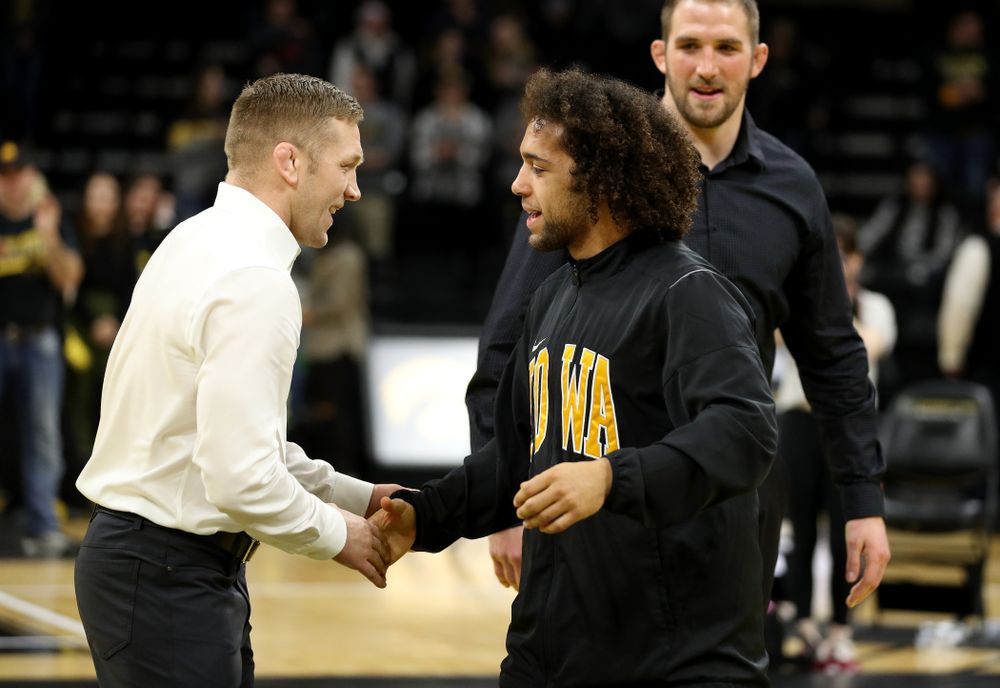 Iowa’s Jeremiah Moody during senior day activities Sunday, February 23, 2020 at Carver-Hawkeye Arena. (Brian Ray/hawkeyesports.com)